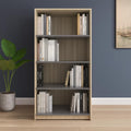 Zura 4-Tier Open Book Shelf – Light Brown & Grey