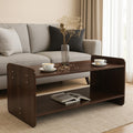 Zuro Coffee Centre Table with Shelf – Teak Walnut