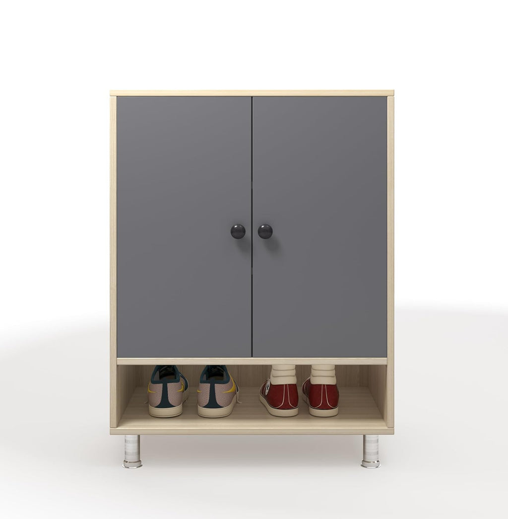 Stero Shoe Rack with Cabinet – Acacia Light & Grey