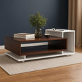 Zyra Modern Coffee Table with Storage – White & Wenge
