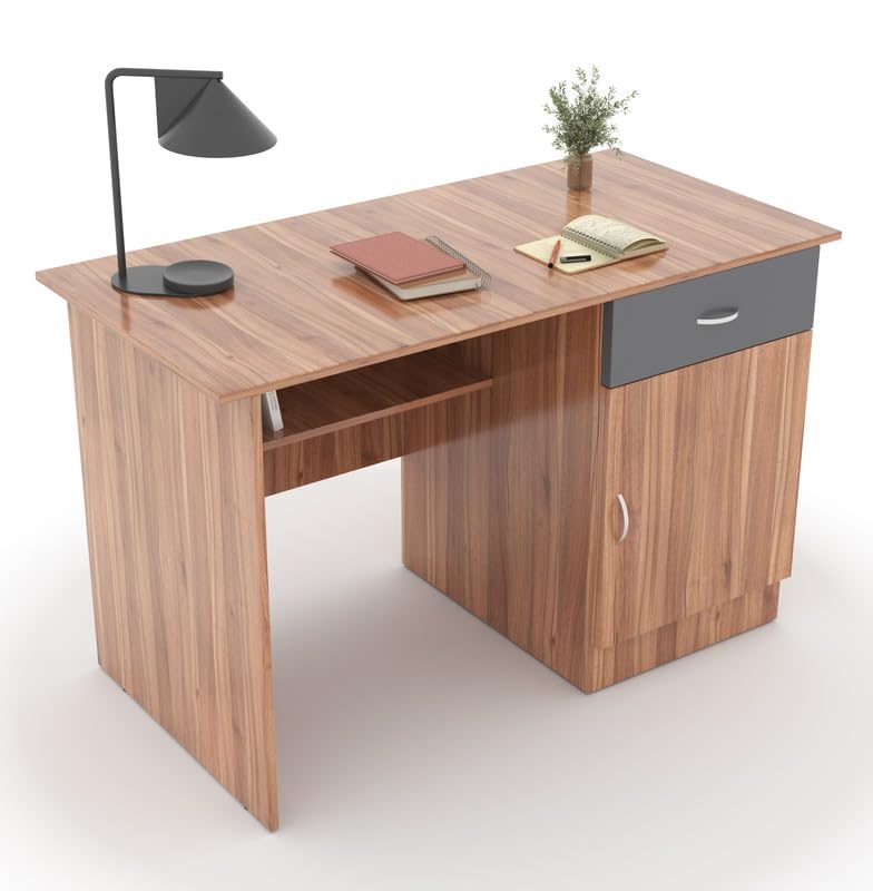 Study Desk with Drawer & Cabinet – Lyon Walnut