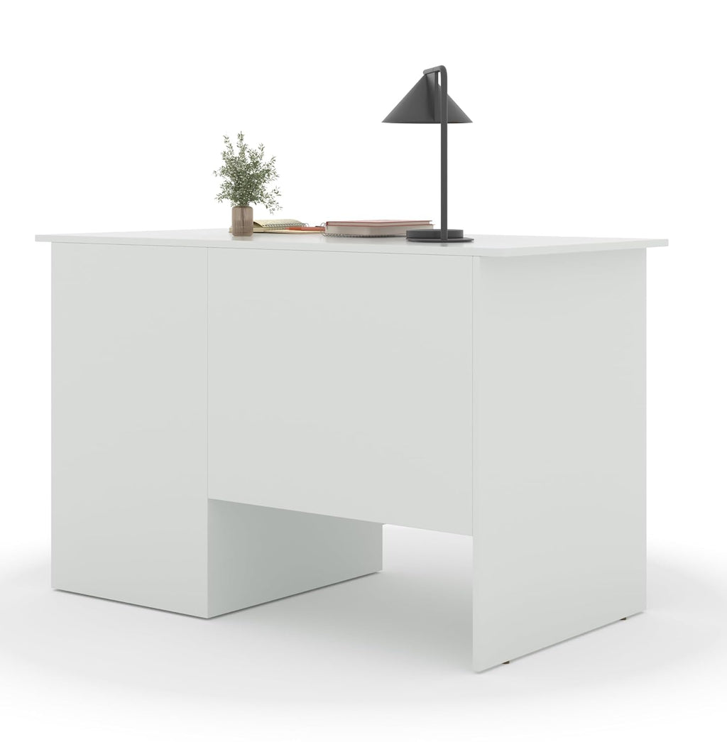 Study Desk with Keyboard Tray – Everest White