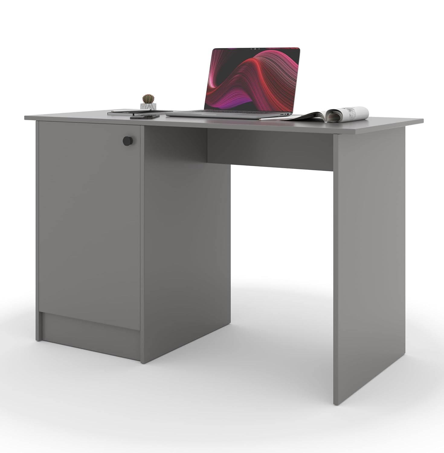 Tabloft Executive Desk with Cabinet – Gothic Grey