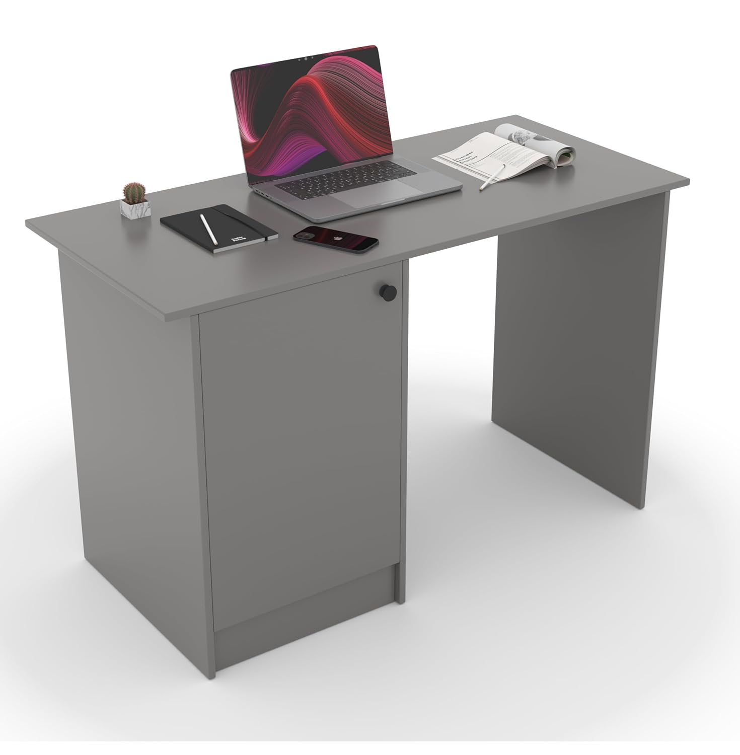 Tabloft Executive Desk with Cabinet – Gothic Grey