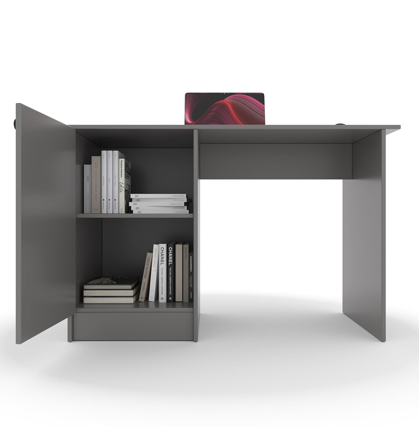 Tabloft Executive Desk with Cabinet – Gothic Grey