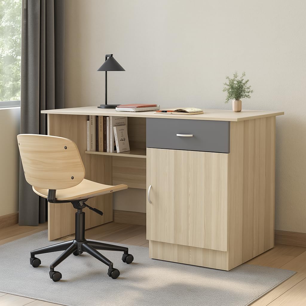 Study Desk with Drawer & Cabinet – Moldau Acacia