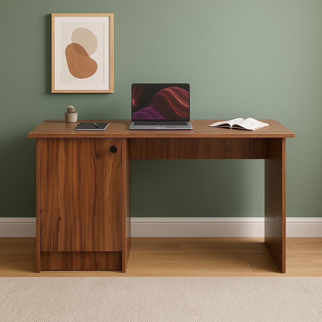 Tabloft Executive Desk with Cabinet – Lyon Walnut