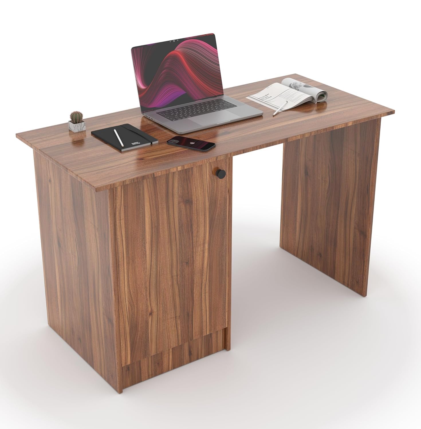 Tabloft Executive Desk with Cabinet – Lyon Walnut