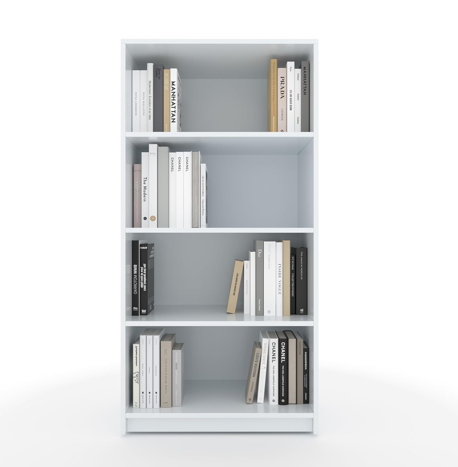 Zura 4-Tier Open Book Shelf – Super White