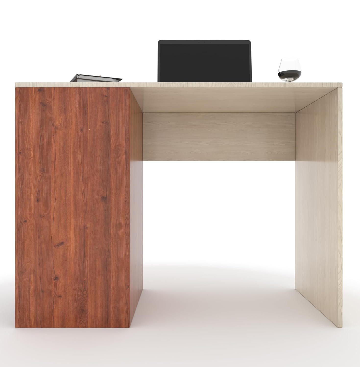 Study & Office Table with 3 Open Shelves – Acacia Pine