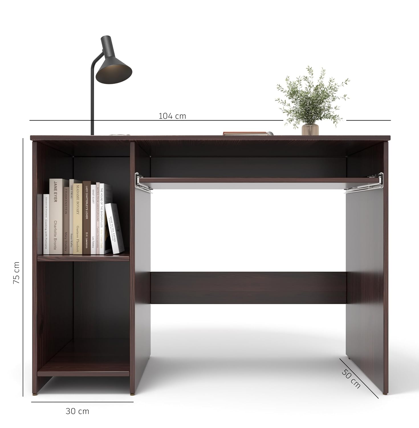 Study Desk with Keyboard Tray – Golden Oak