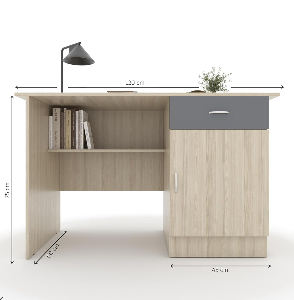 Study Desk with Drawer & Cabinet – Moldau Acacia