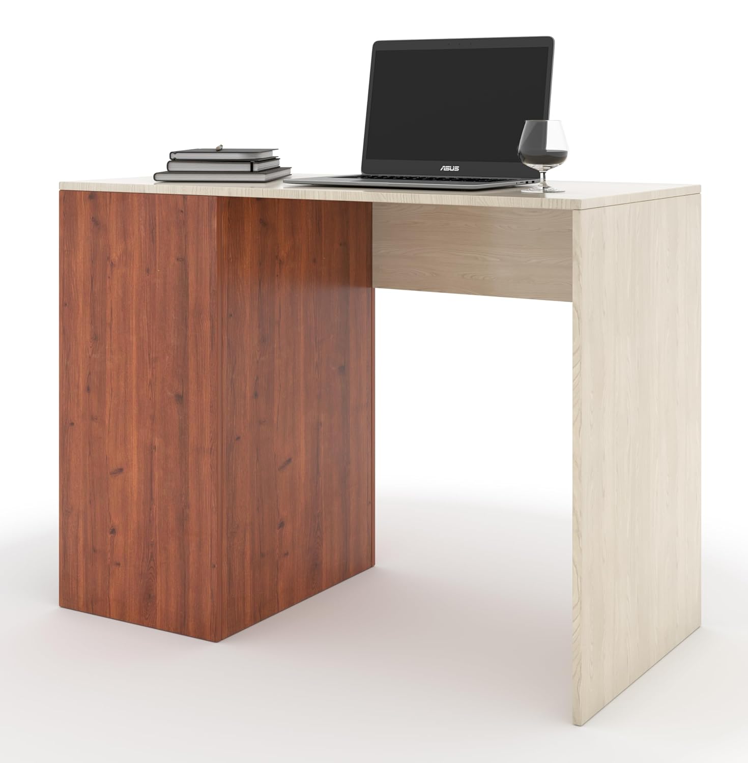 Study & Office Table with 3 Open Shelves – Acacia Pine