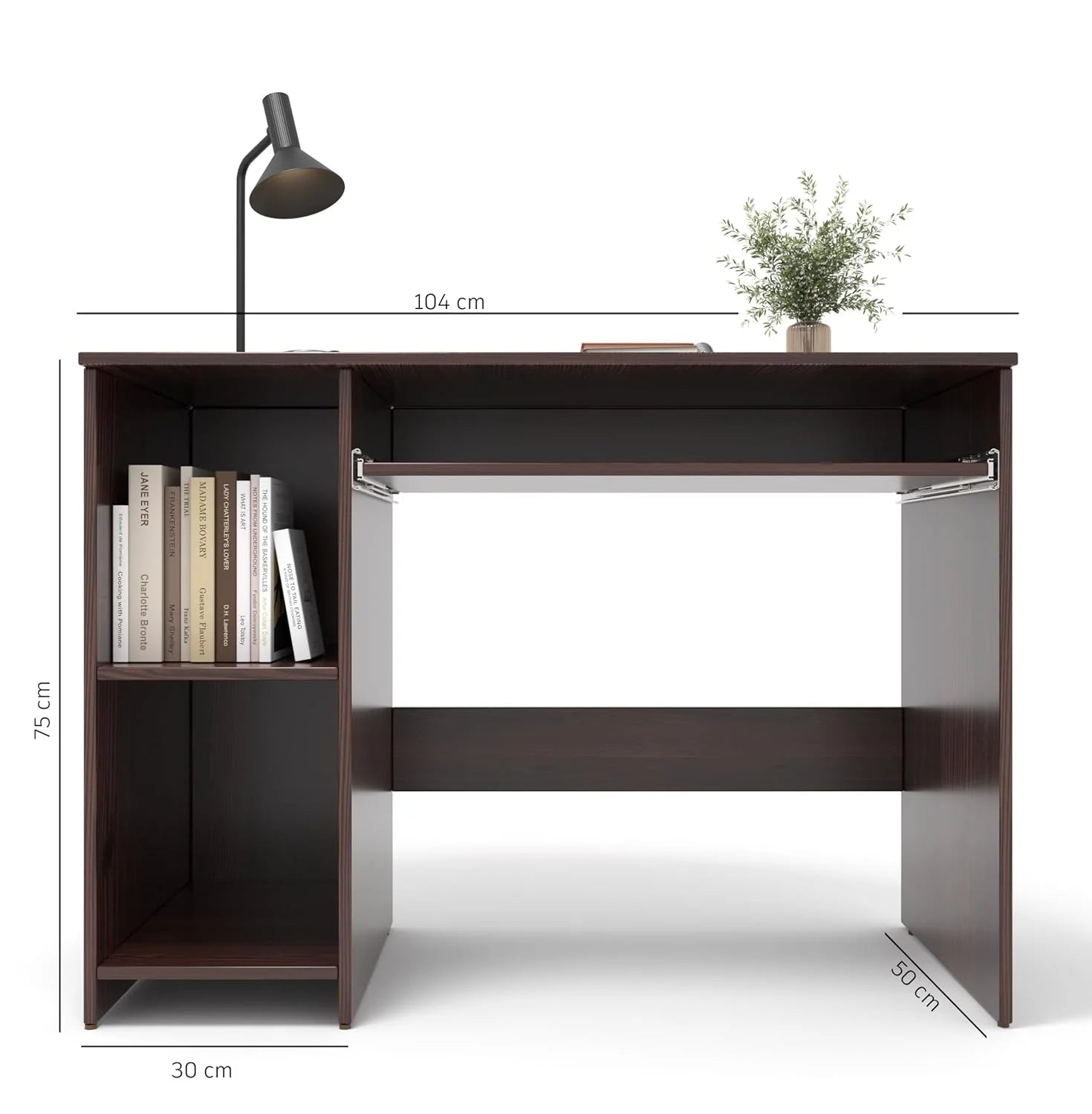 Study Desk with Keyboard Tray – Golden Oak