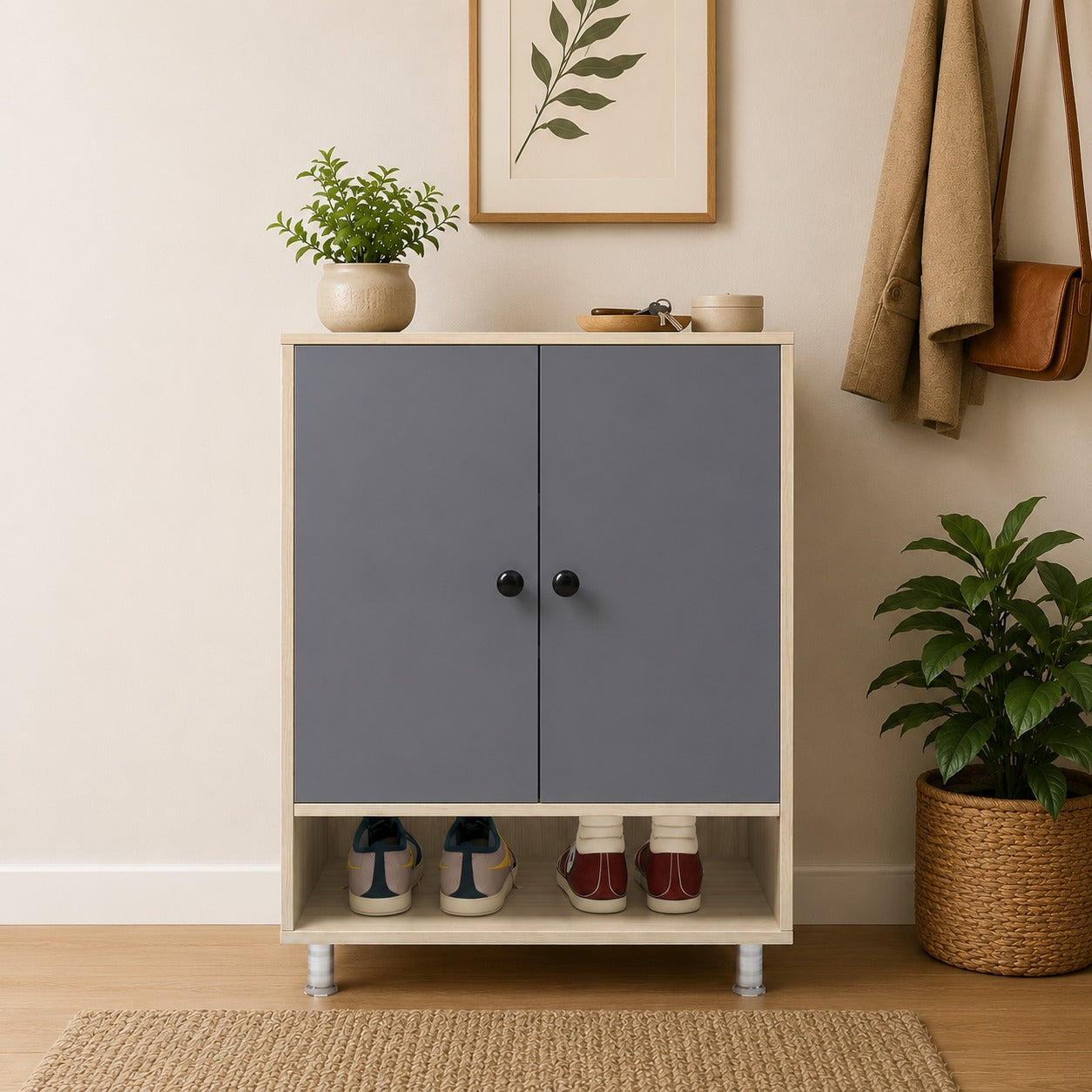 Stero Shoe Rack 61x40x74 CM | Heavy-Duty Shoe Organizer for Home, Entryway