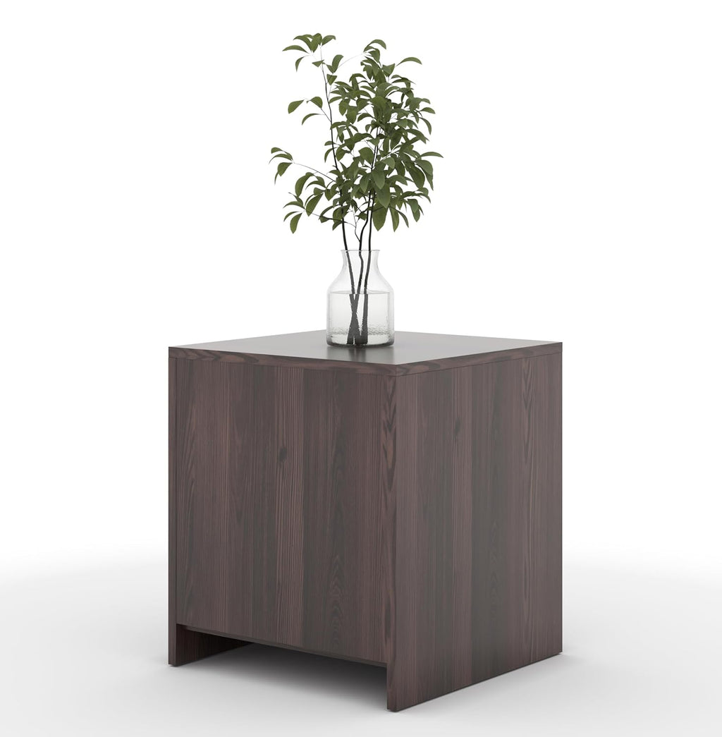 40x45x40CM Engineered Wood Uno Bedside Table with Open Shelf & Spacious Drawer
