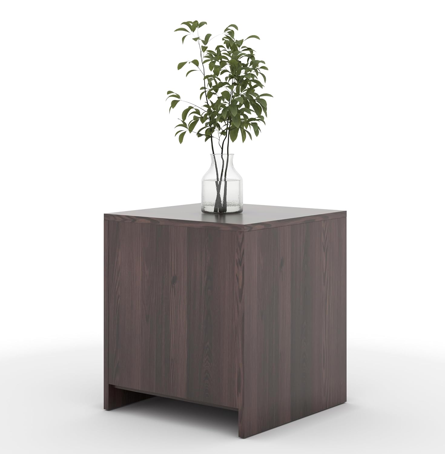 40x45x40CM Engineered Wood Uno Bedside Table with Open Shelf & Spacious Drawer