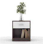 40x45x40CM Engineered Wood Uno Bedside Table with Open Shelf & Spacious Drawer