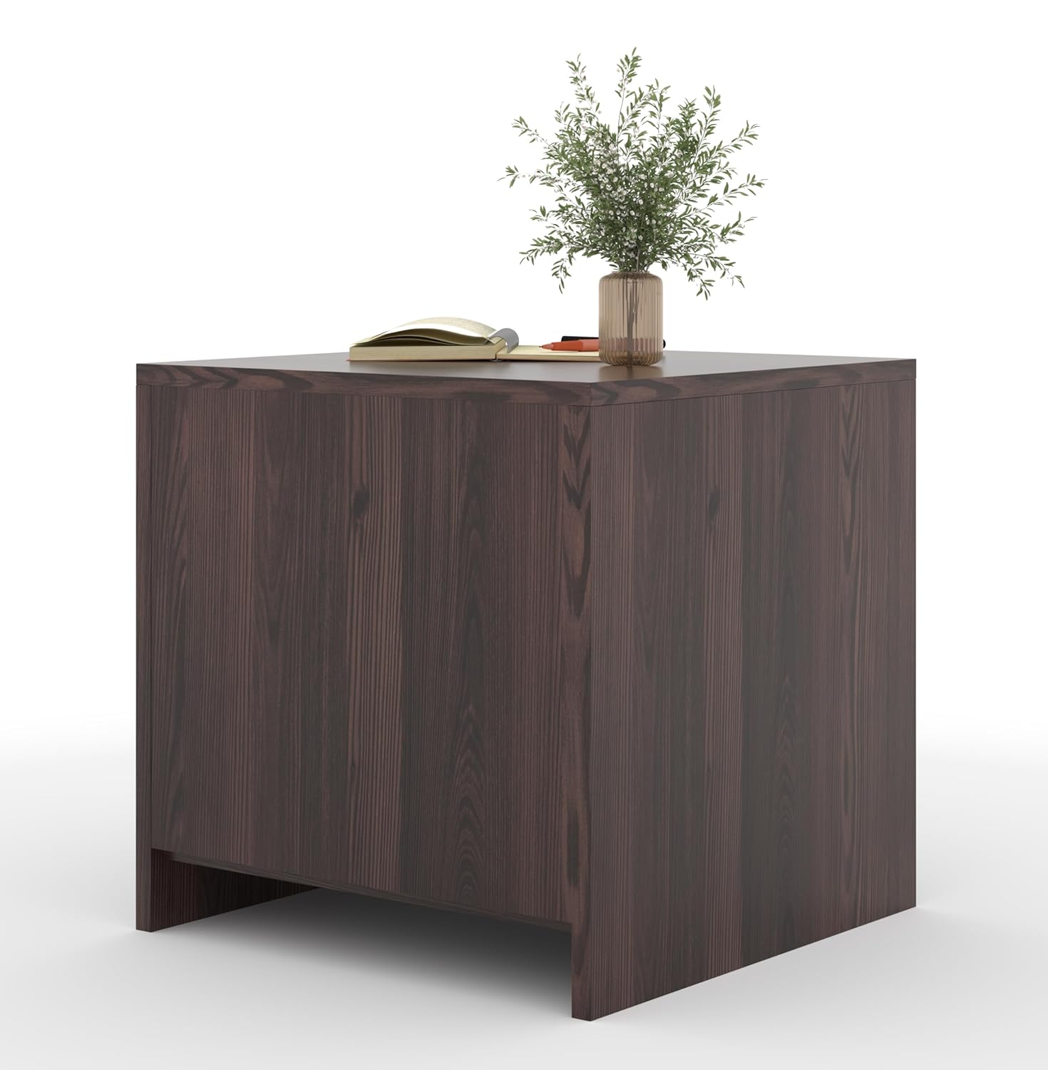 40x45x40CM Engineered Wood Urban Bedside Table with 3 Open Shelves for Storage