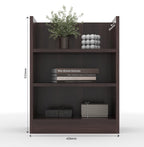40x53x25CM Engineered Wood Square Verno Bed Side Table with 3 Open Shelves for Books