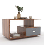 45*80*42 CM Engineered Wood Drave Coffee Table with 1 Drawer & Open Shelf