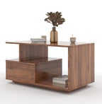 45*80*42 CM Engineered Wood Drave Coffee Table with 1 Drawer & Open Shelf