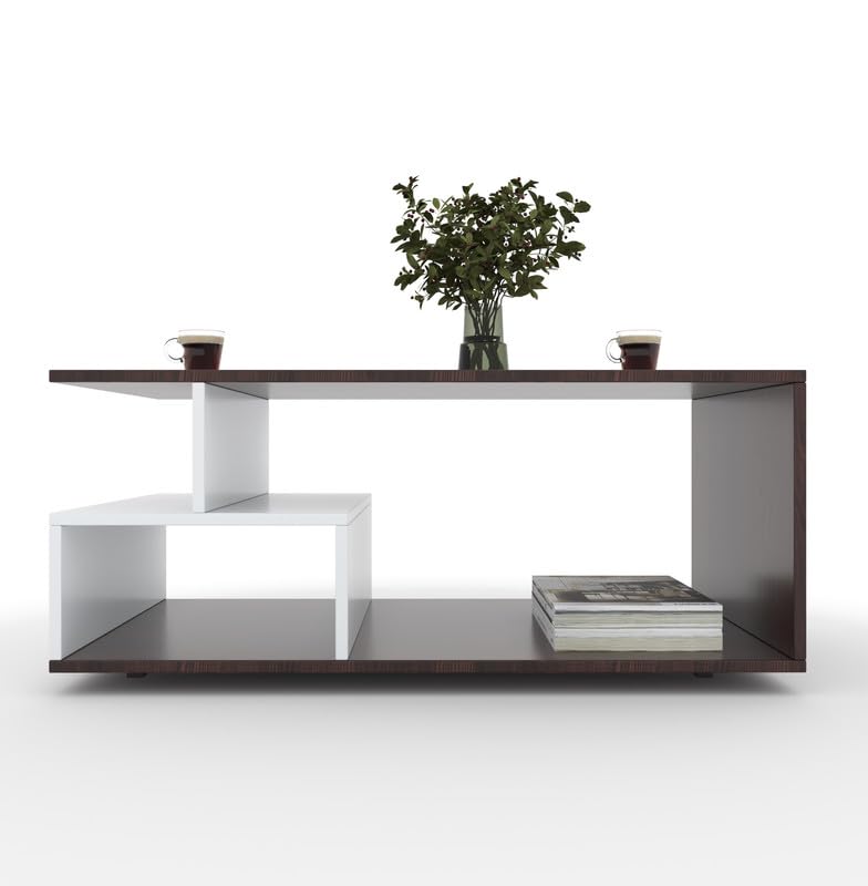 Engineered Wood Zentro Coffee Table 90x50x36 CM | Modern Zigzag