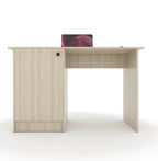 55*120*75 CM Engineered Wood Office Desk with Closed Cabinet & Storage Shelves