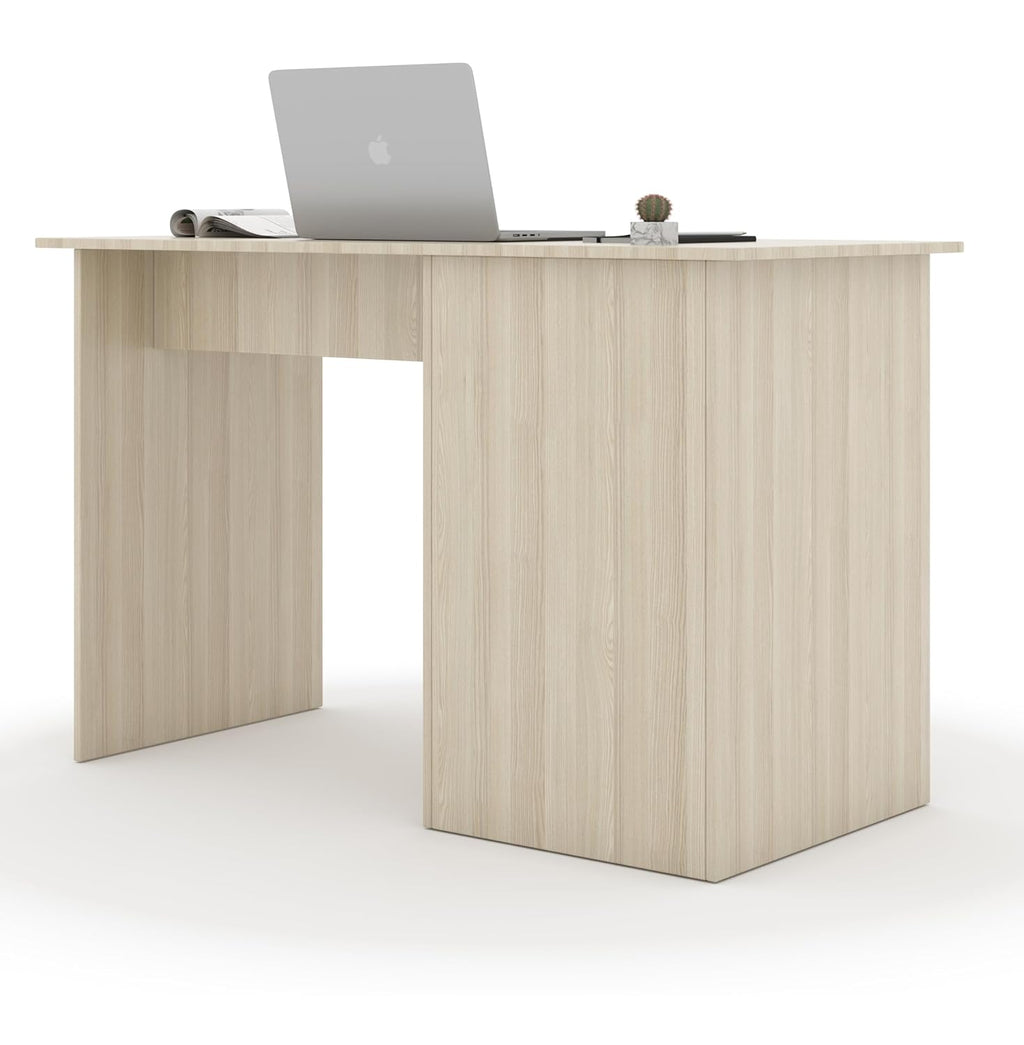 55*120*75 CM Engineered Wood Office Desk with Closed Cabinet & Storage Shelves