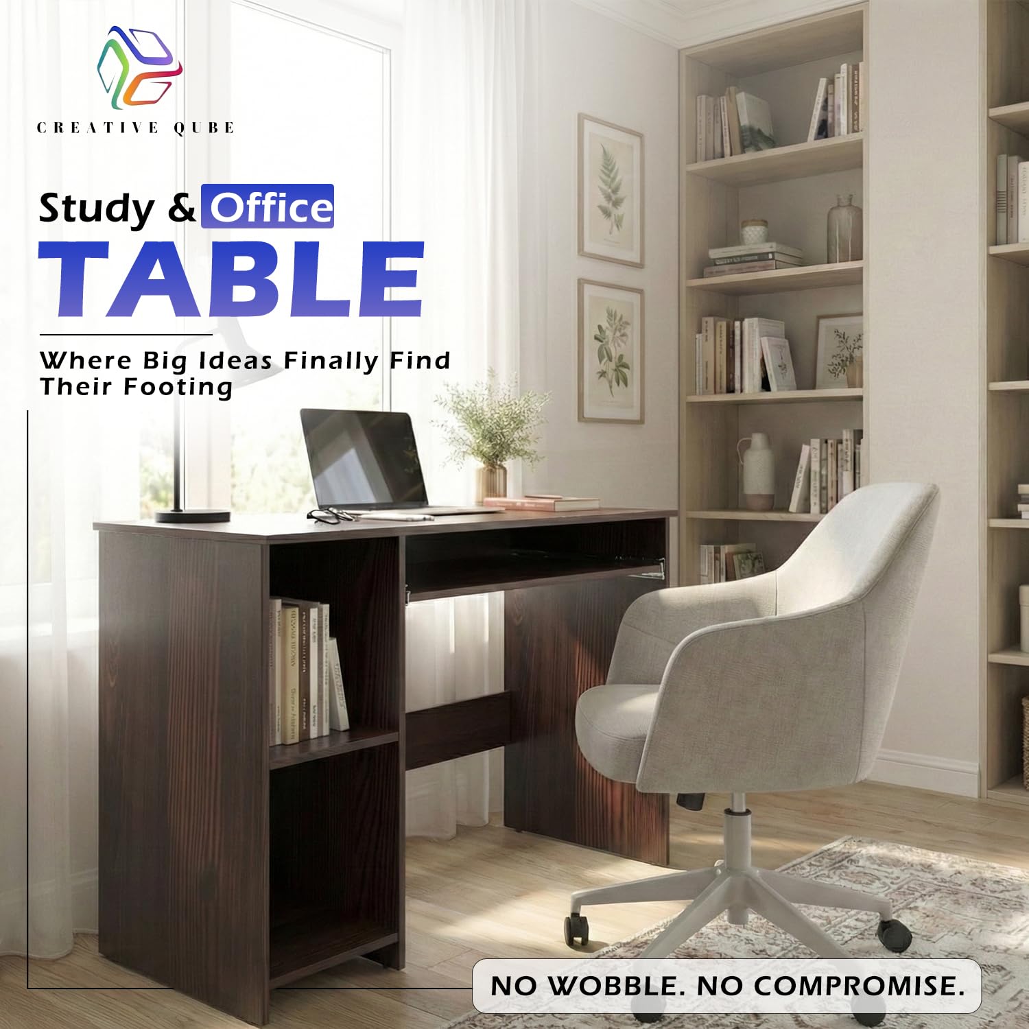 104x50x75CM Engineered Wood Study Table with Keyboard Tray