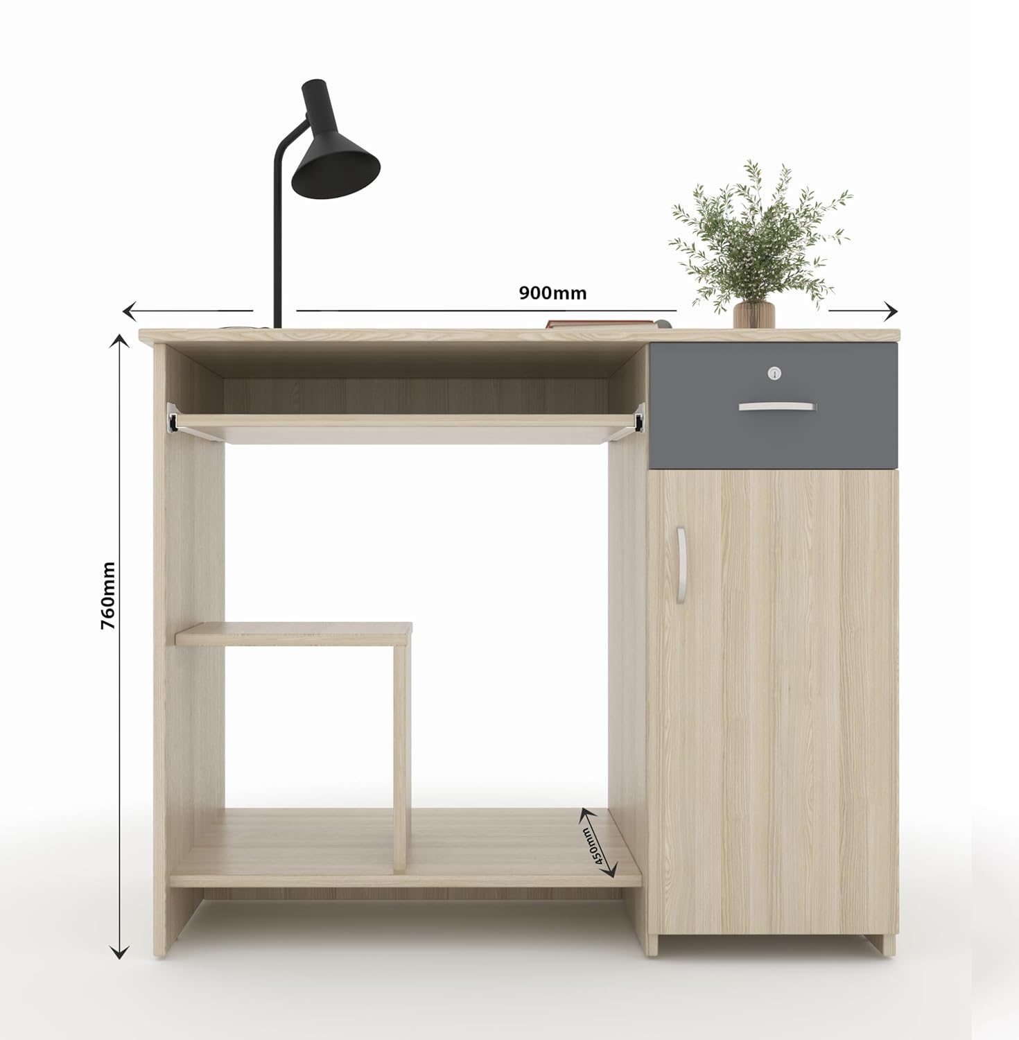 45x90x76CM Engineered Wood Study & Office Table